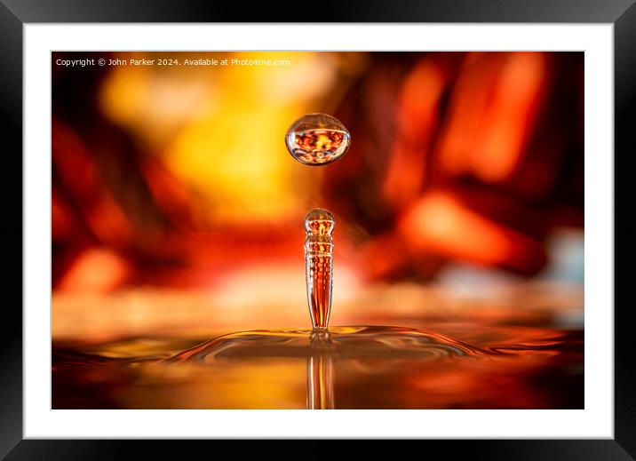 Water Droplet Framed Mounted Print by John Parker