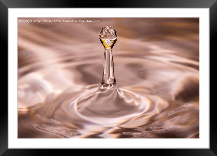 Water Droplet Framed Mounted Print by John Parker