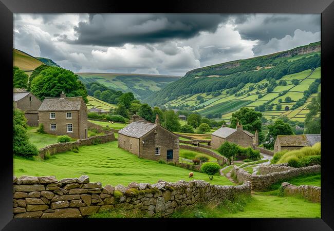 Yorkshire Dales Landscape Framed Print by T2 