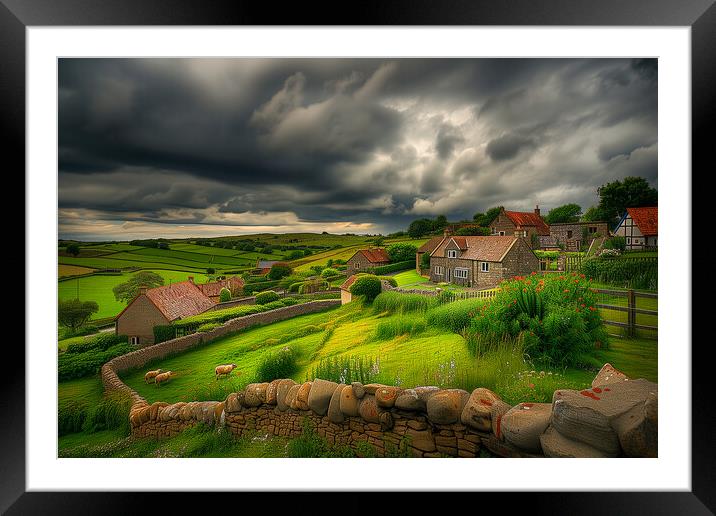 Yorkshire Dales Landscape Framed Mounted Print by T2 