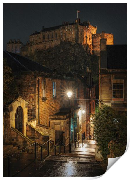 Edinburgh Castle at Night  Print by Anthony McGeever