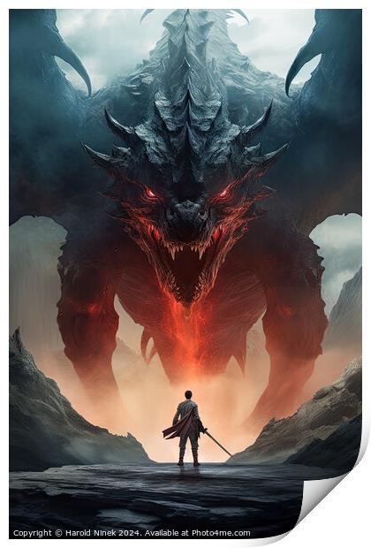 Dragon Slayer Print by Harold Ninek