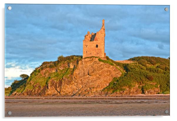 Scottish Castles, Greenan Castle  SW of Ayr at sun Acrylic by Allan Durward Photography