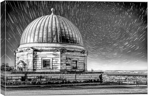 City Observatory Star Trail Edinburgh  Canvas Print by Alison Chambers
