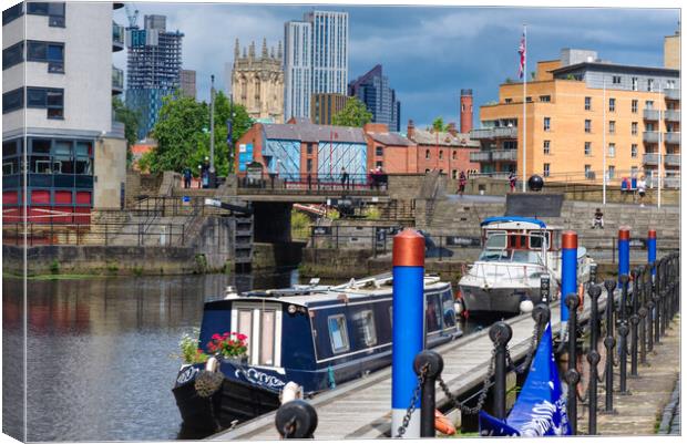Leeds Dock and Cityscape  Canvas Print by Alison Chambers