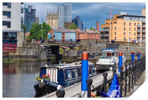 Leeds Dock and Cityscape  Print by Alison Chambers