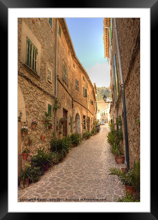 Valldemossa Street, Mallorca Framed Mounted Print by Gavin Liddle