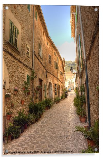 Valldemossa Street, Mallorca Acrylic by Gavin Liddle