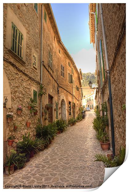Valldemossa Street, Mallorca Print by Gavin Liddle