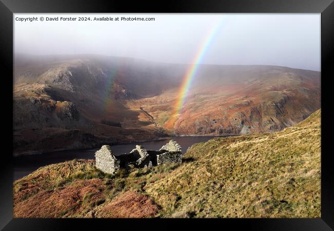 Haweswater Rainbow, Lake District, Cumbria, UK Framed Print by David Forster