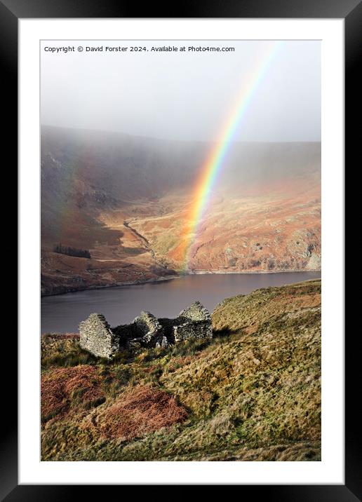 Rainbow Arching over Haweswater, Lake District, Cumbria, UK  Framed Mounted Print by David Forster