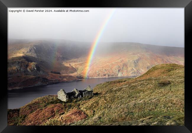 Rainbow Arching over Haweswater, Lakes District, Cumbria, UK Framed Print by David Forster