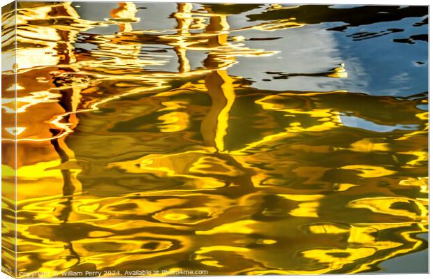 Water Reflection Abstract Garden Kinkaku-Ji Golden Pavilion Temp Canvas Print by William Perry