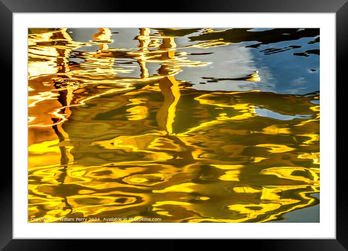 Water Reflection Abstract Kinkaku-Ji Golden Kyoto Japan Framed Mounted Print by William Perry