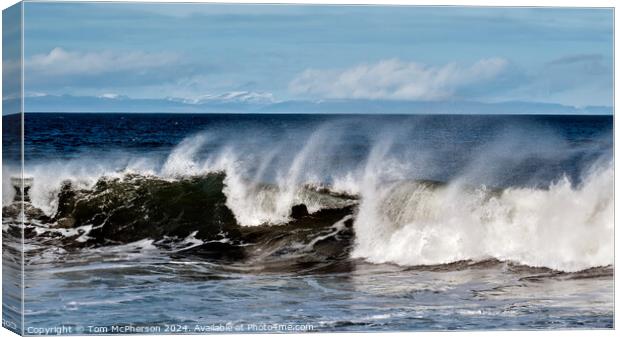 Impressive Waves at Burghead Canvas Print by Tom McPherson