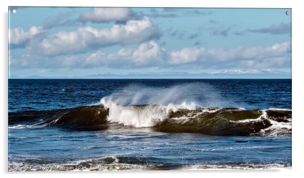 Impressive Waves at Burghead Acrylic by Tom McPherson