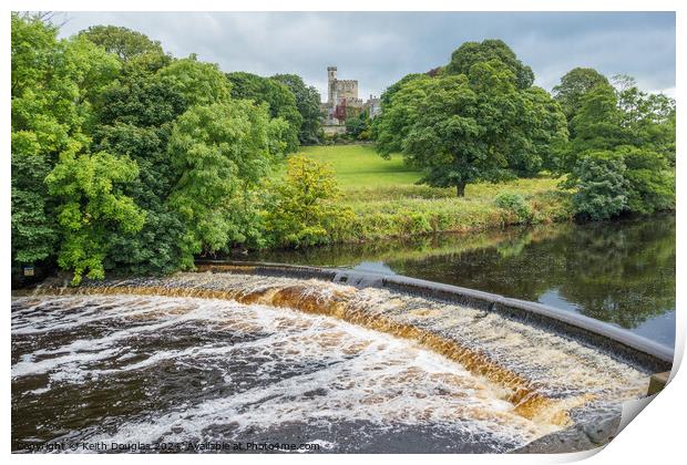 Hornby Castle and the River Wenning Print by Keith Douglas