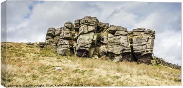 Rock outcrop in the Forest of Bowland Canvas Print by Keith Douglas