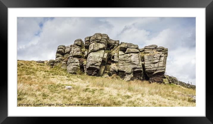 Rock outcrop in the Forest of Bowland Framed Mounted Print by Keith Douglas
