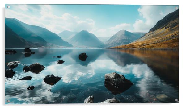 Wastwater Lake District Acrylic by Steve Smith