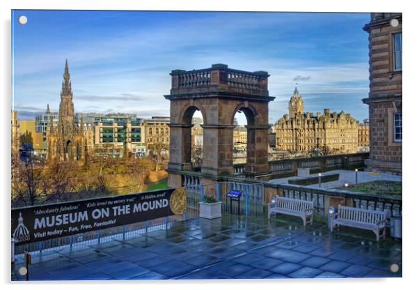 Edinburgh, Museum on the Mound View Acrylic by Darren Galpin