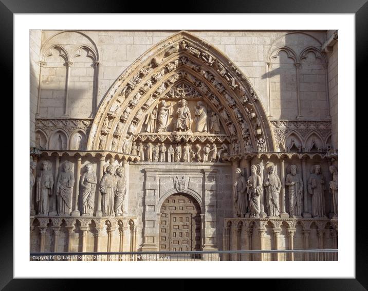 North door of the Cathedral - Burgos Framed Mounted Print by Laszlo Konya