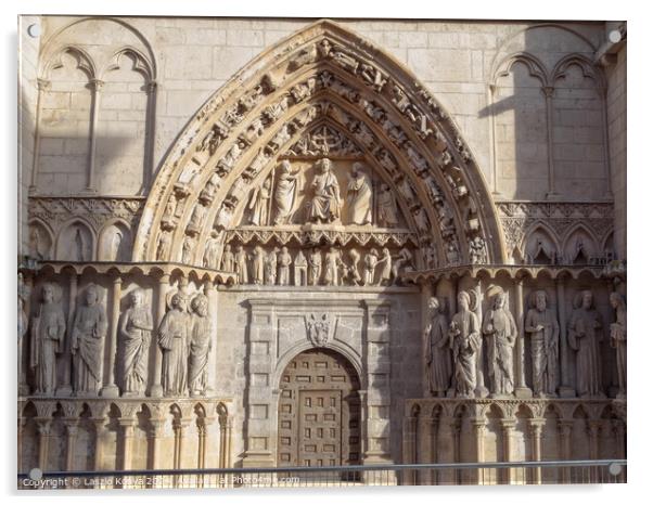 North door of the Cathedral - Burgos Acrylic by Laszlo Konya