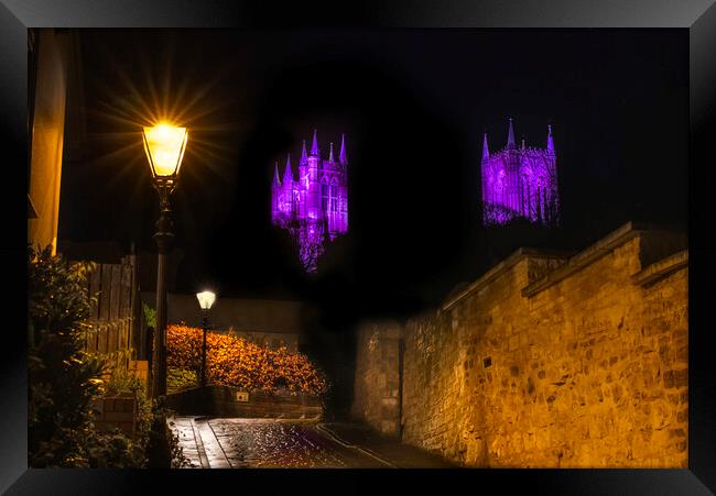Lincoln Cathedral at Night Framed Print by Alison Chambers