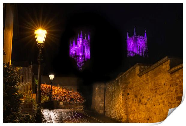 Lincoln Cathedral at Night Print by Alison Chambers