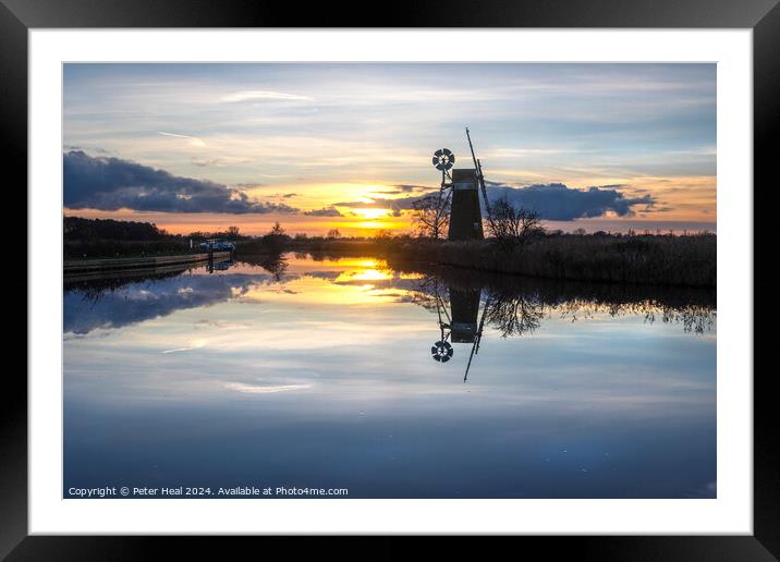 Sunset On The River Ant Framed Mounted Print by Peter Heal