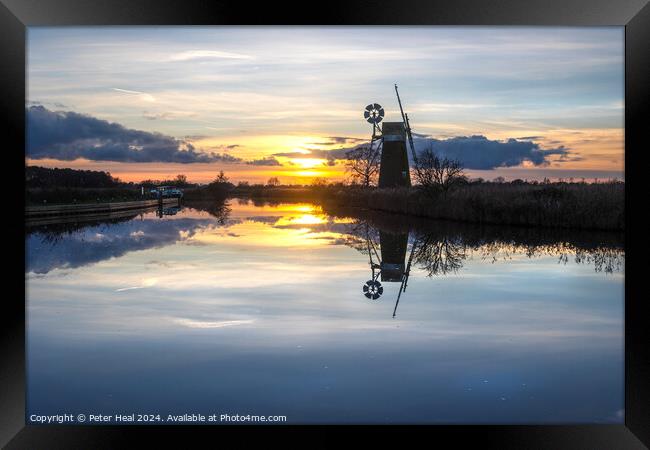 Sunset On The River Ant Framed Print by Peter Heal