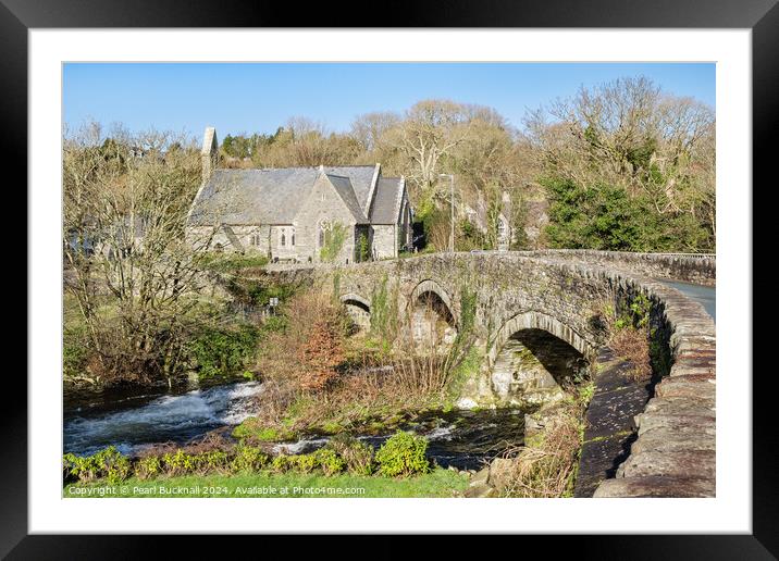 Lloyd George Village Bridge Llyn Peninsula Wales Framed Mounted Print by Pearl Bucknall