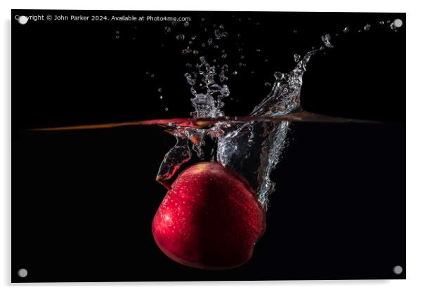 Splash Apple Acrylic by John Parker