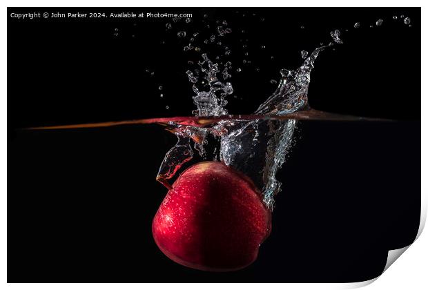 Splash Apple Print by John Parker