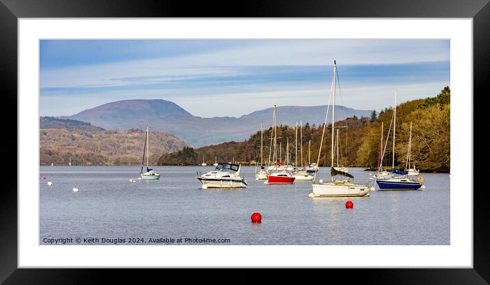 Boats on Lake Windermere Framed Mounted Print by Keith Douglas