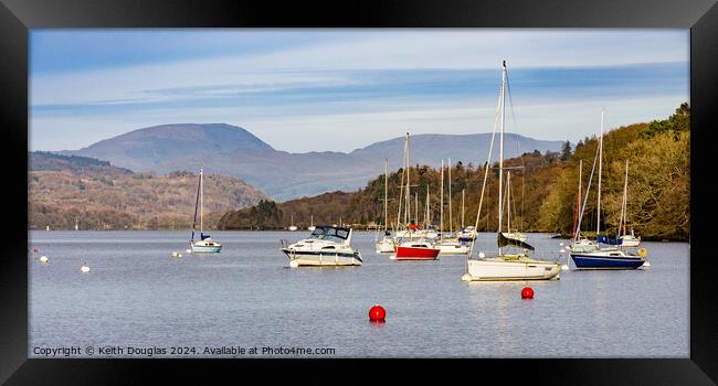 Boats on Lake Windermere Framed Print by Keith Douglas
