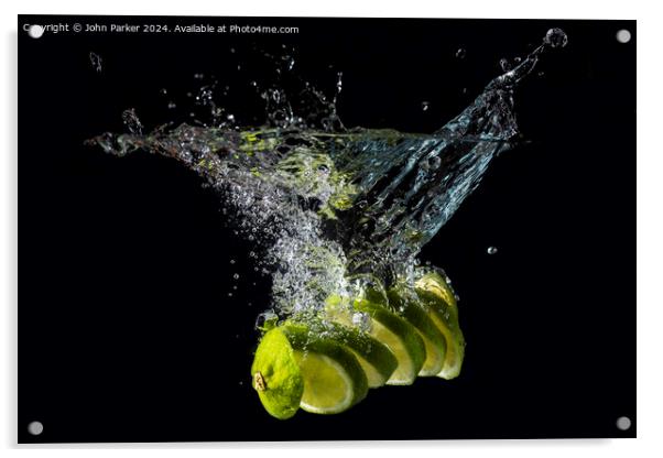 Splash Sliced Lime Acrylic by John Parker