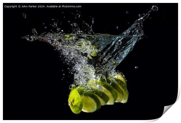 Splash Sliced Lime Print by John Parker