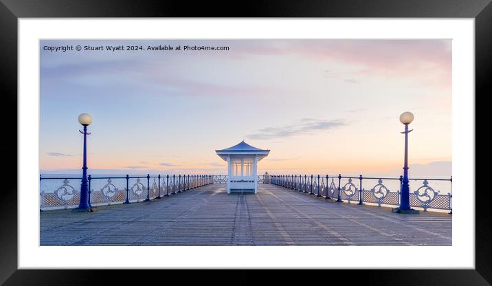 Swanage Pier Sunrise Tranquil Framed Mounted Print by Stuart Wyatt