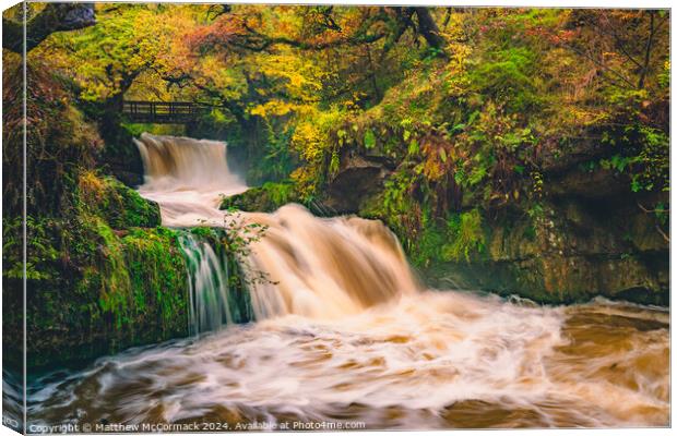 Sychryd Waterfall - South Wales Canvas Print by Matthew McCormack