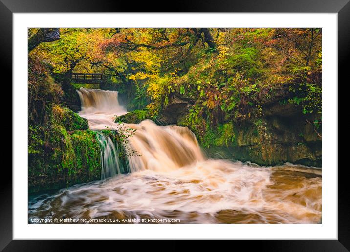 Sychryd Waterfall - South Wales Framed Mounted Print by Matthew McCormack