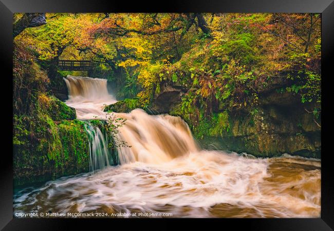 Sychryd Waterfall - South Wales Framed Print by Matthew McCormack