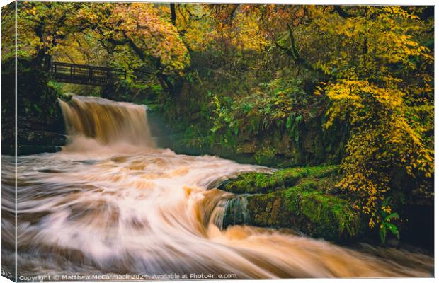 Sychryd Waterfall - South Wales Canvas Print by Matthew McCormack