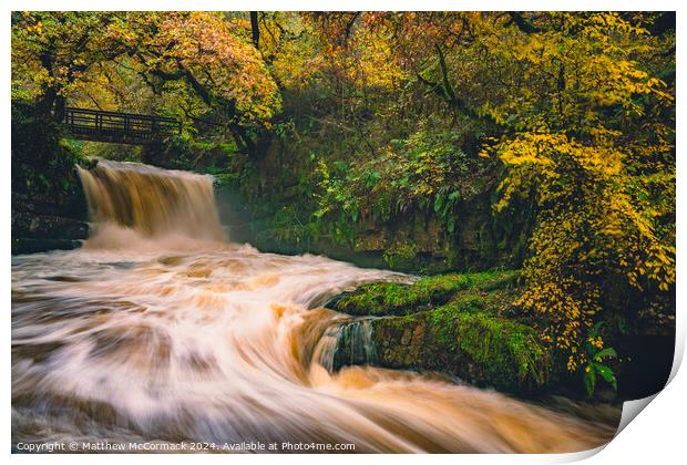 Sychryd Waterfall - South Wales Print by Matthew McCormack