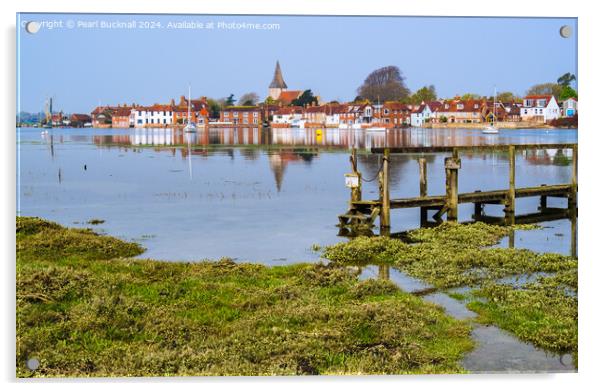 Picturesque Bosham Chichester Harbour West Sussex Acrylic by Pearl Bucknall