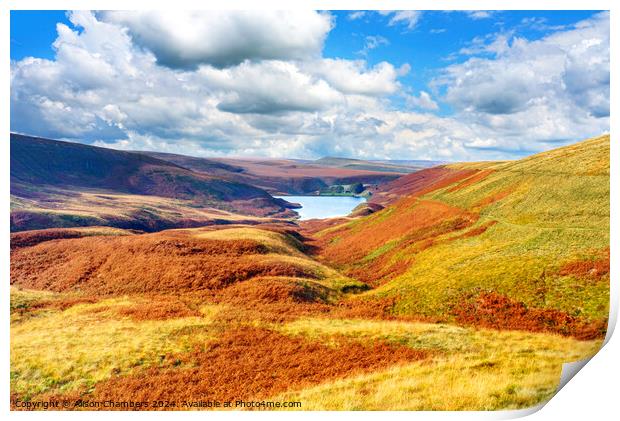 Wessenden Reservoir View Print by Alison Chambers