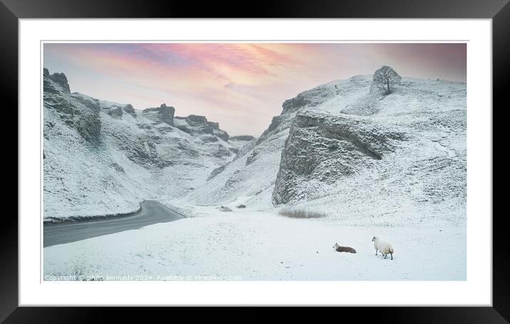 Winnats Pass in Winter Framed Mounted Print by philip kennedy