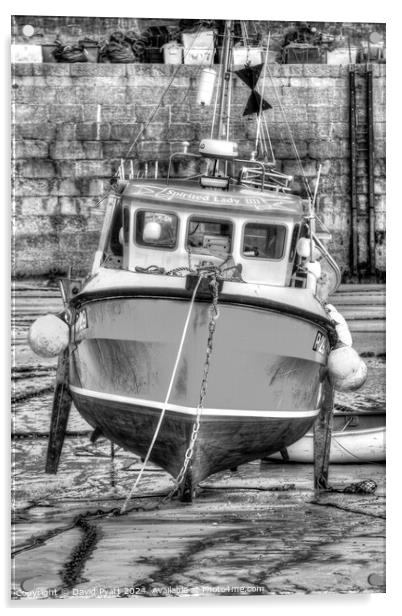 Cornish Fishing Boat  Acrylic by David Pyatt