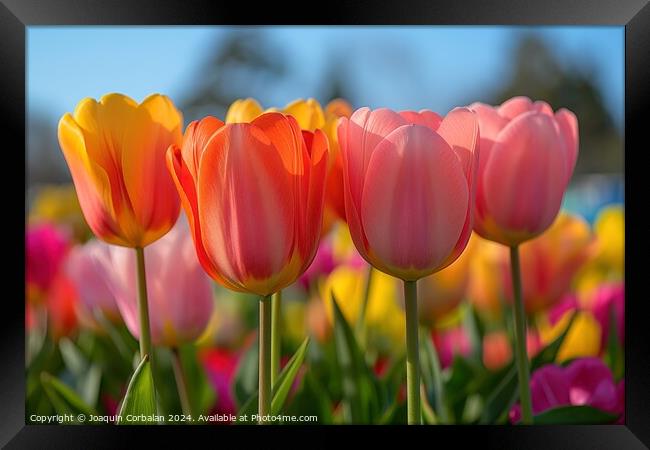 Tulips are an industry at risk in the Netherlands due to lack of water. Framed Print by Joaquin Corbalan