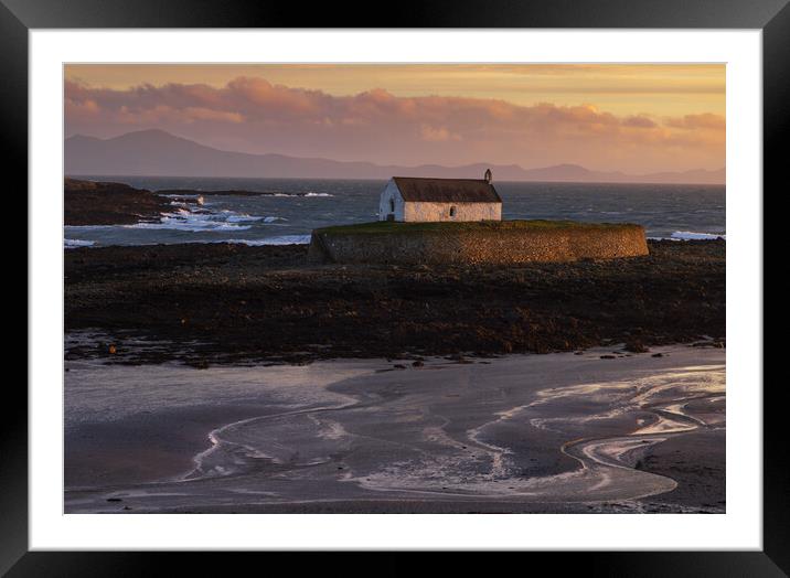 St Cwyfan's church Framed Mounted Print by Rory Trappe